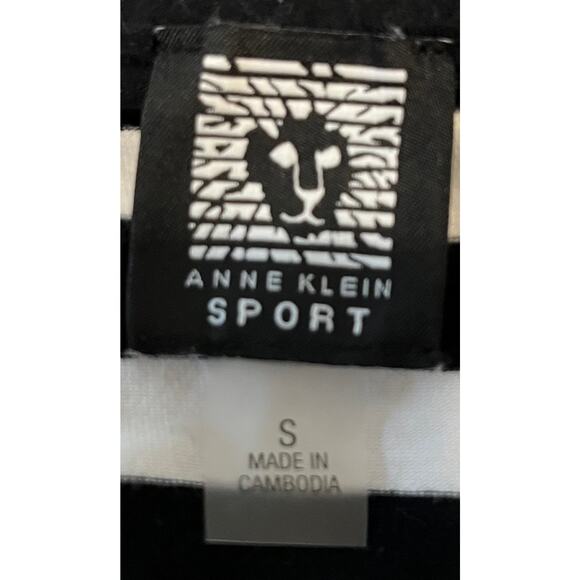 ANNE KLEIN SPORT T-SHIRT, WOMENS, S, BLACK & WHITE STRIPES, SHORT SLEEVES - Picture 6 of 10